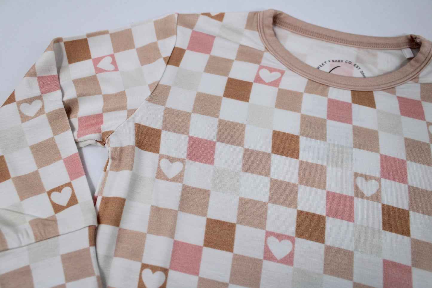 Love & checks bamboo two-piece pajama