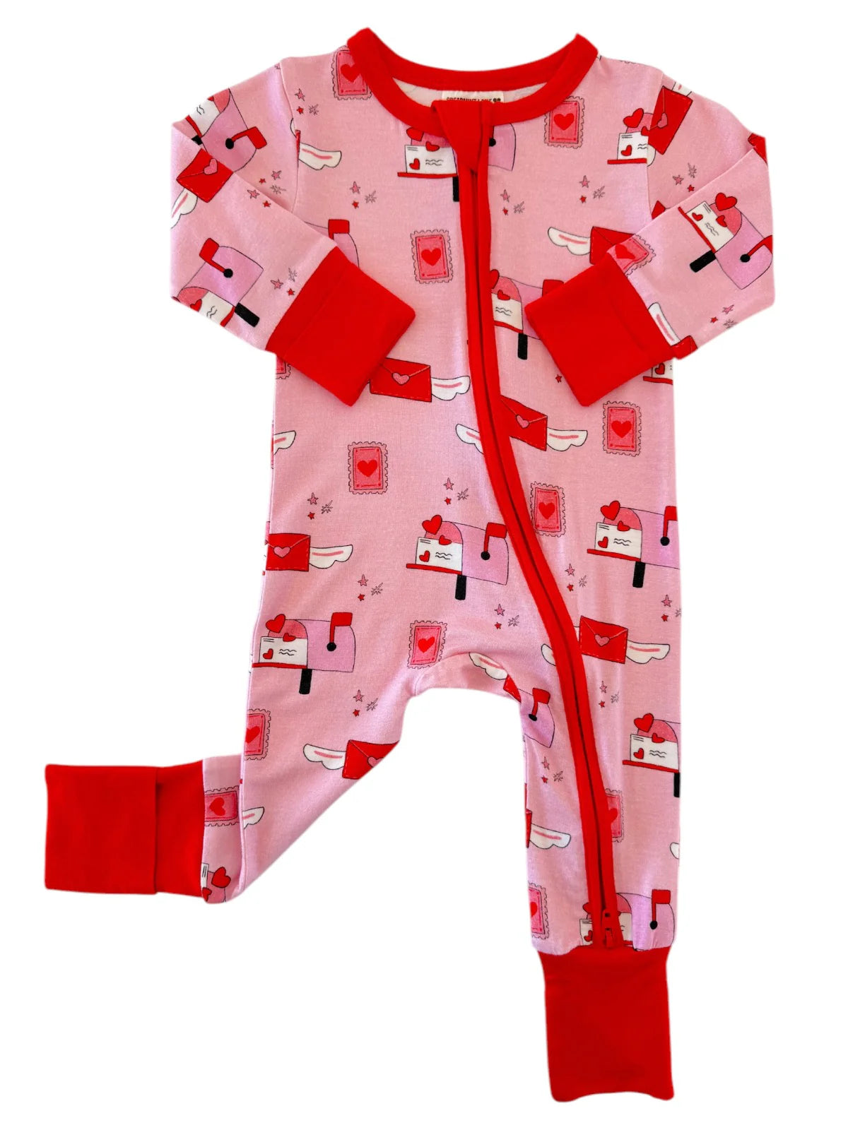 Love letters bamboo romper pajama