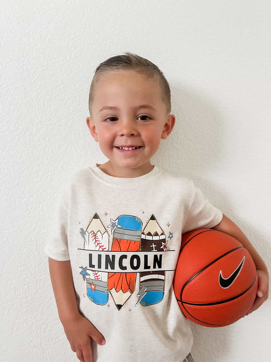 Personalized sporty pencils graphic