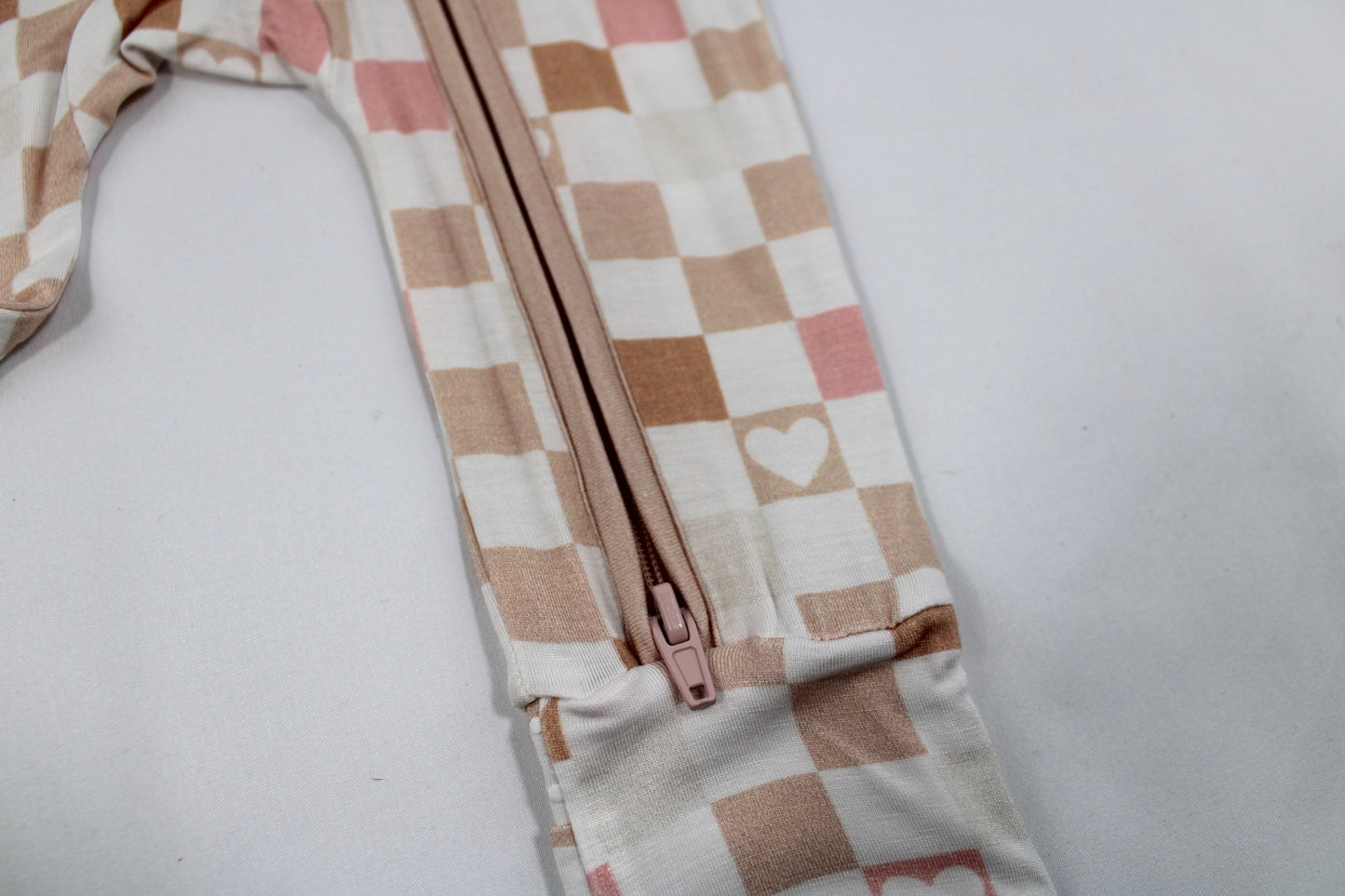 Love & checks bamboo romper