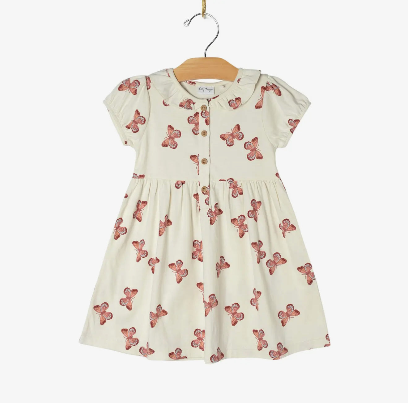 Butterfly frill cotton dress