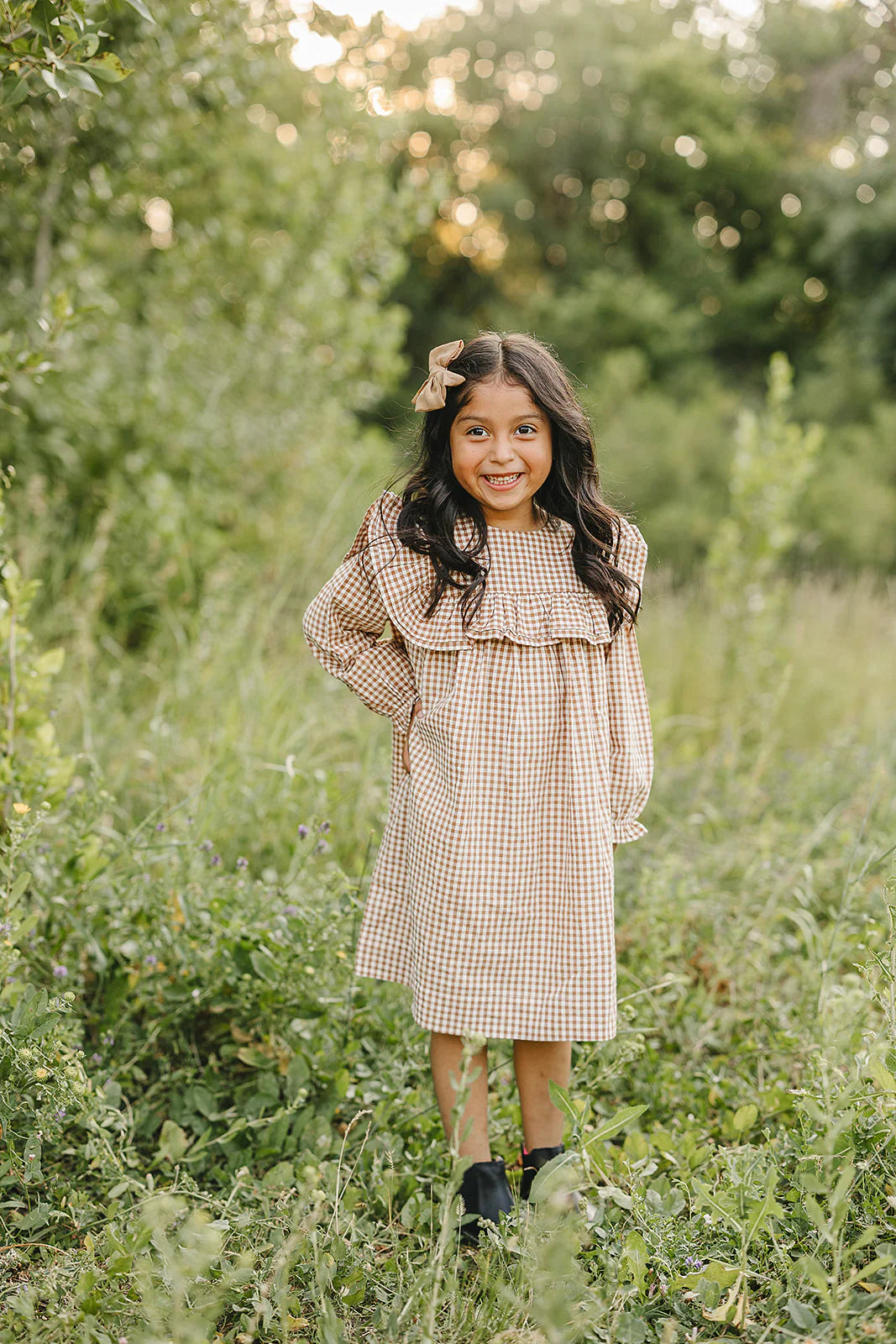 Changing seasons gingham dress