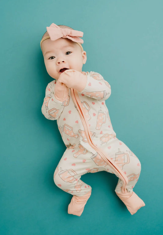 12/18m Sweet sips bamboo romper pajama