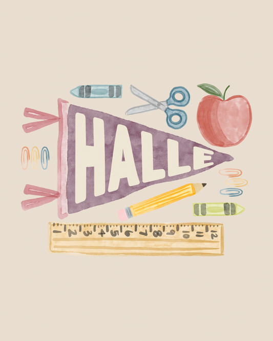 Purple - School personalized pennant graphic
