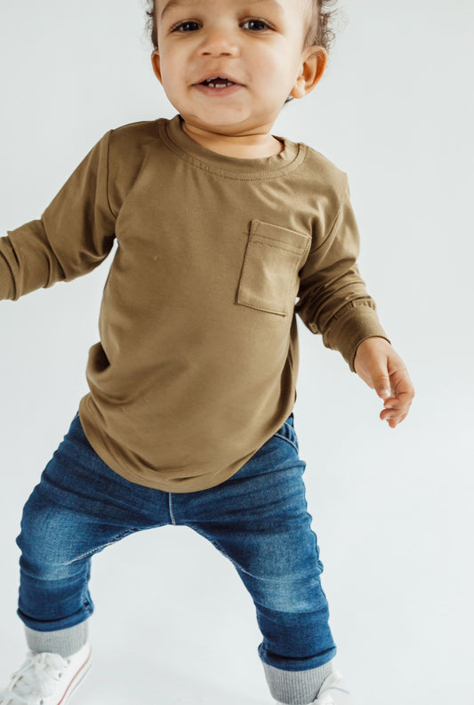 Moss bamboo pocket tee