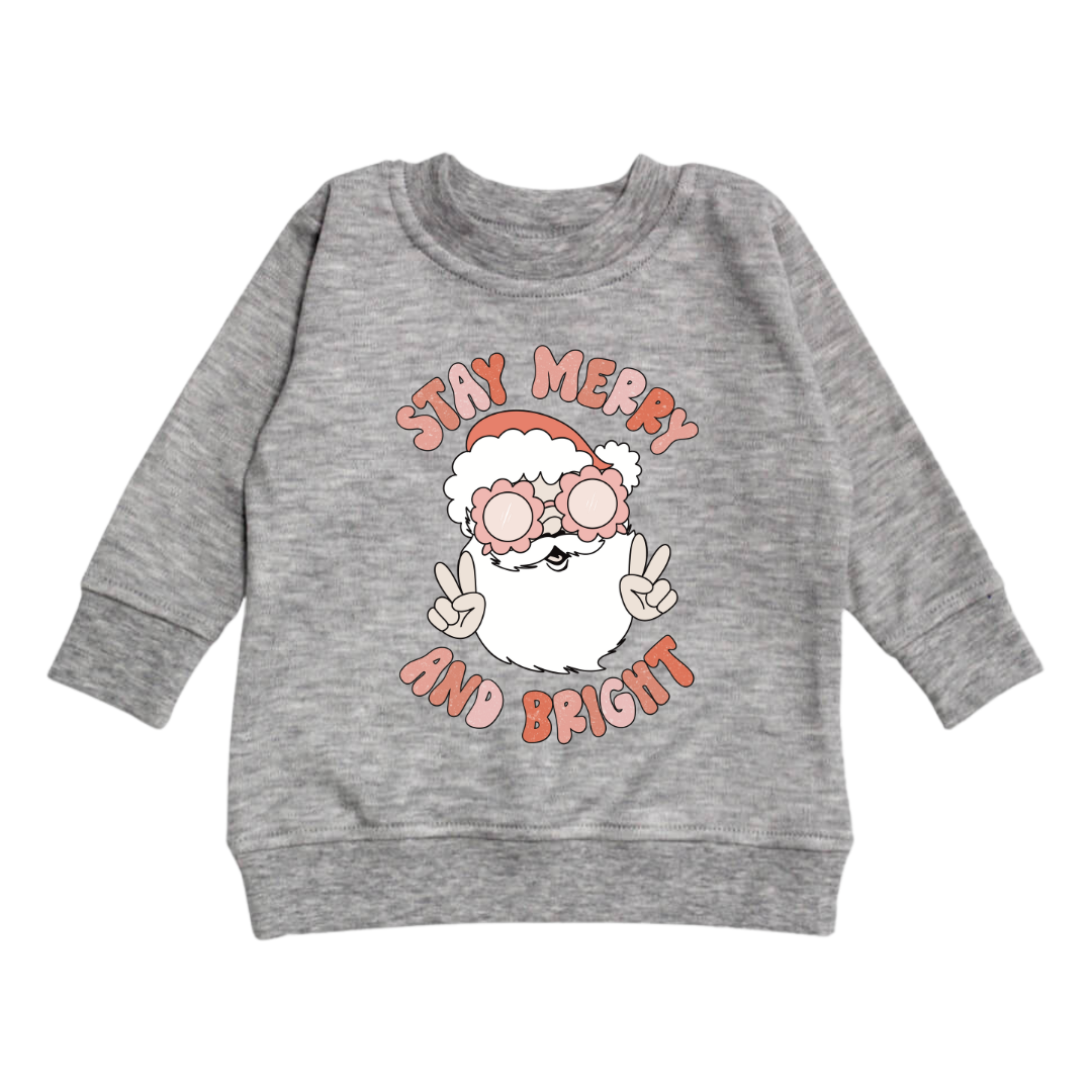 Stay merry pink long sleeve graphic