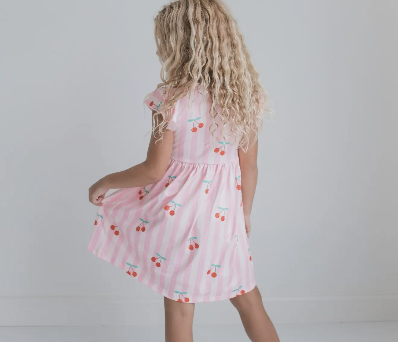 Spring cherries twirl dress