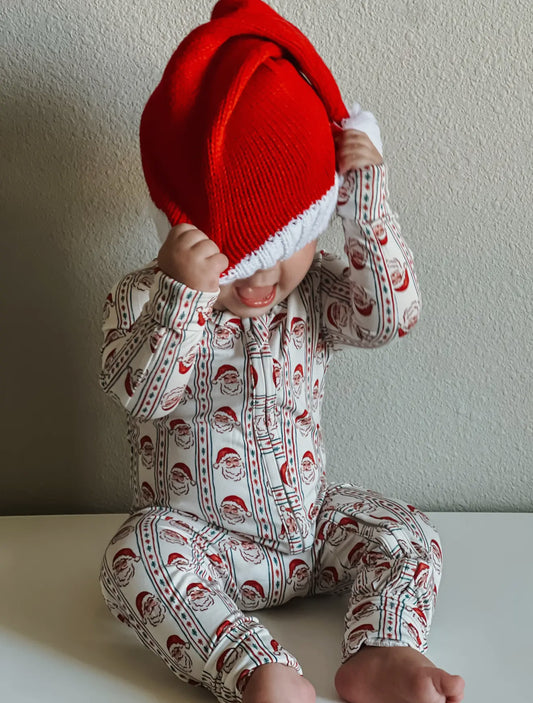Vintage Santa romper bamboo pajama