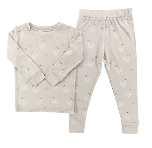 2T Royal swan bamboo two piece pajama