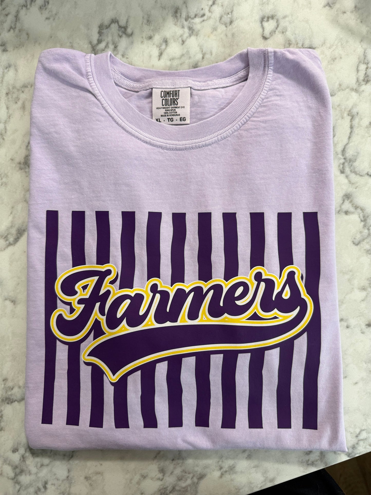 Purple - Striped Farmers Tee