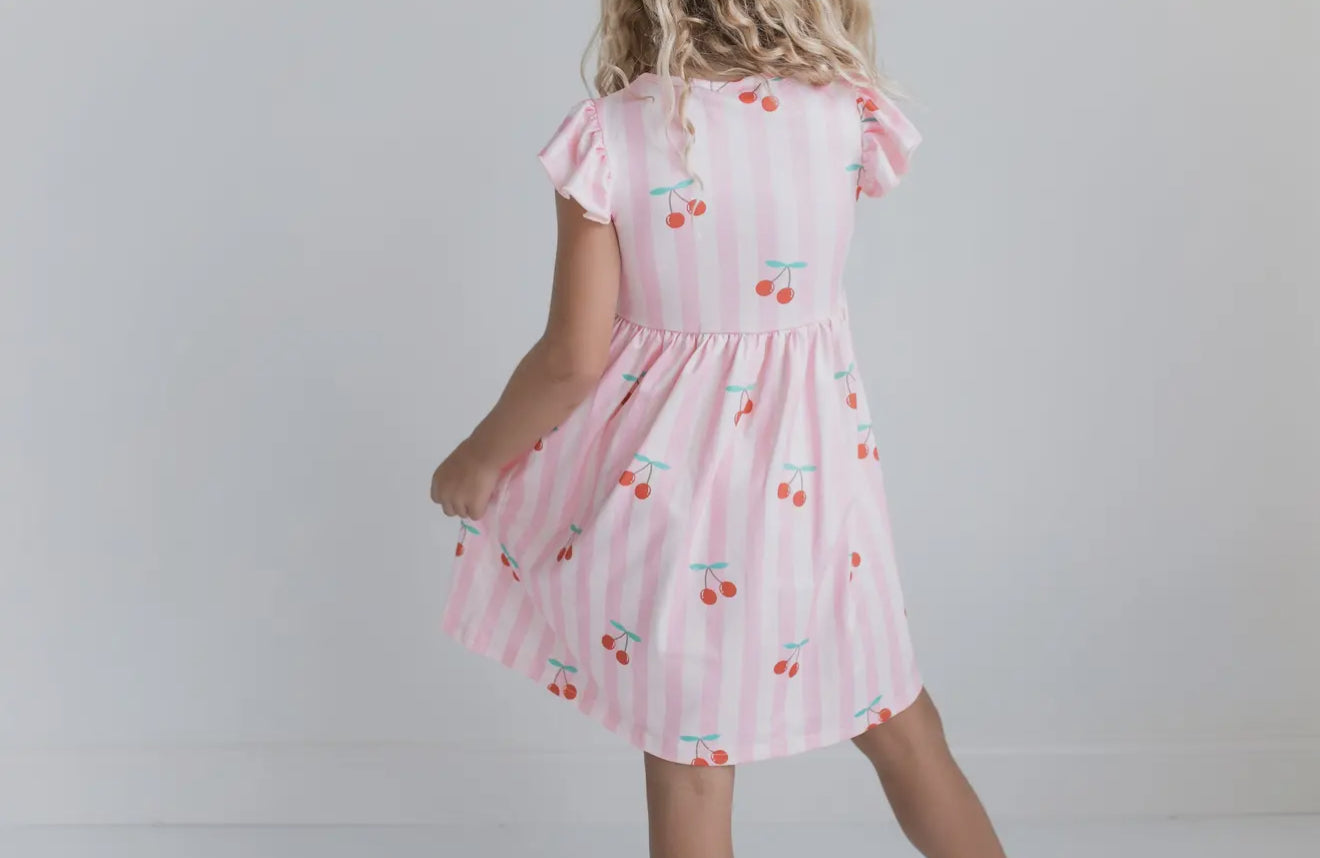 Spring cherries twirl dress