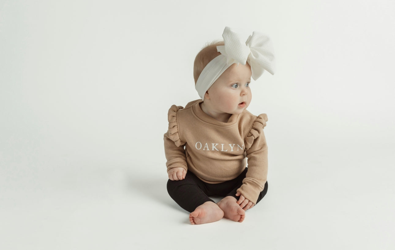 Ruffled typewriter personalized crewneck