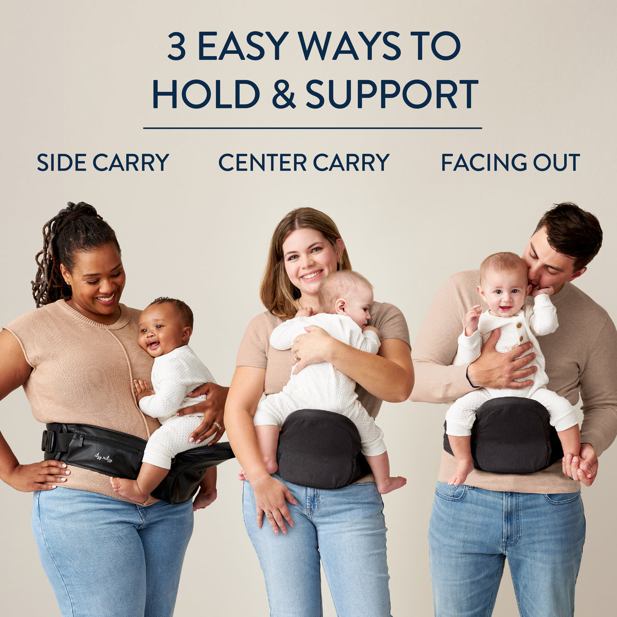 Hold & fold hip seat baby carrier