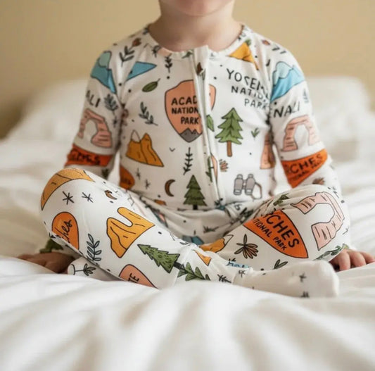 National parks bamboo romper pajama