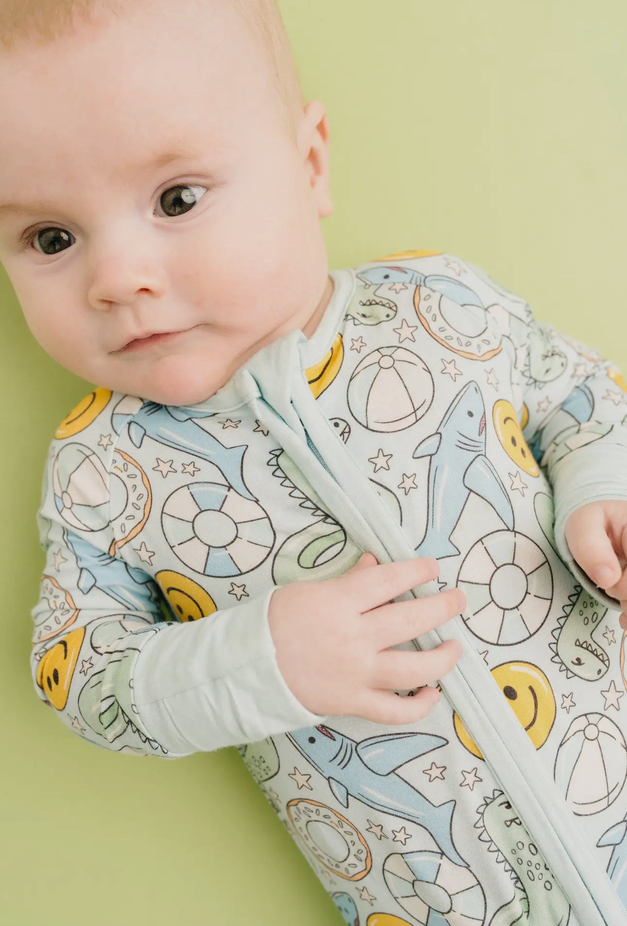 Pool party bamboo romper pajama