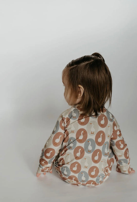 The goose is loose bamboo romper pajama