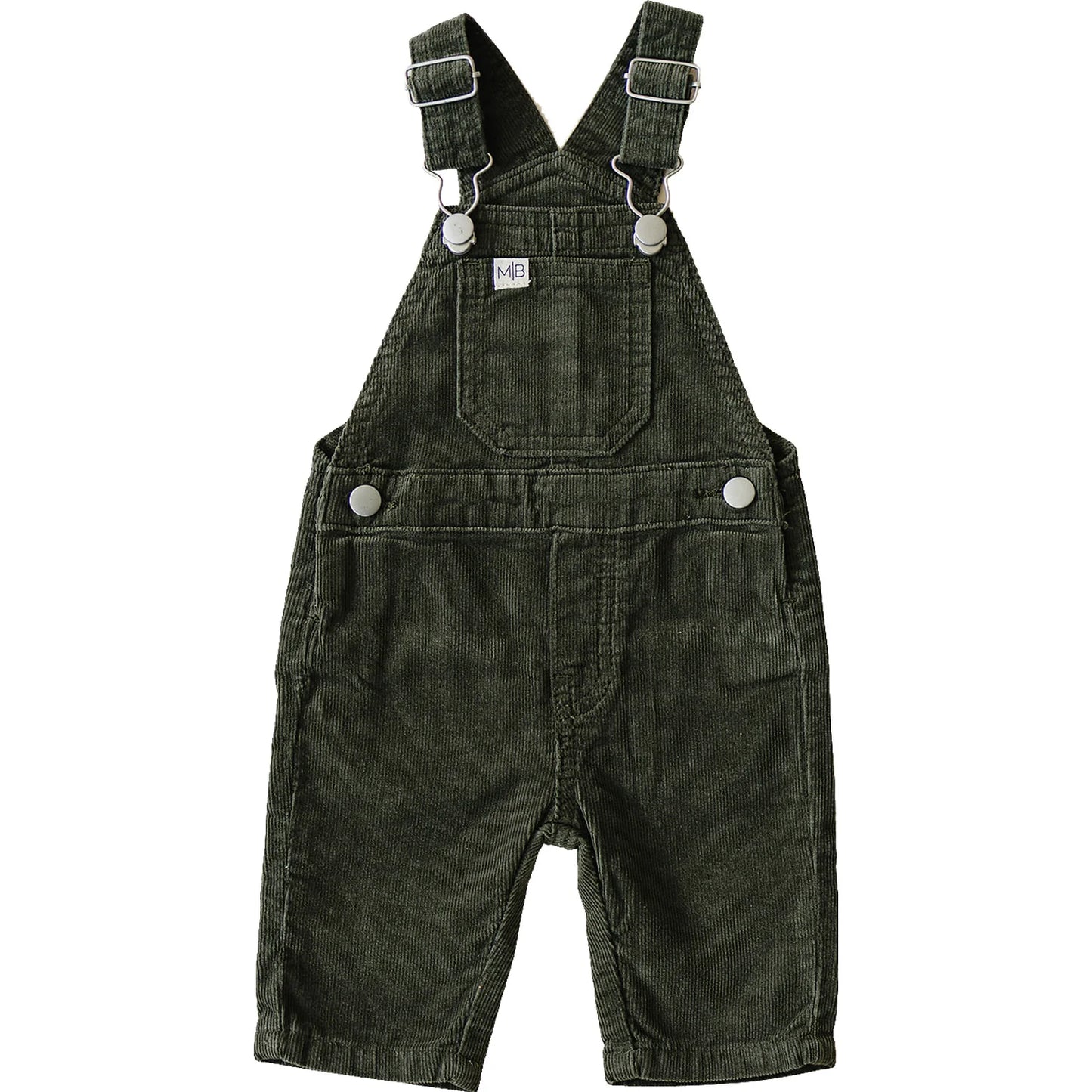 Green corduroy overalls
