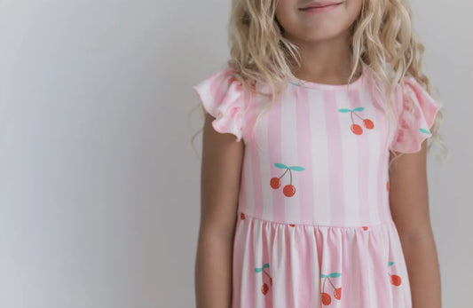 Spring cherries twirl dress