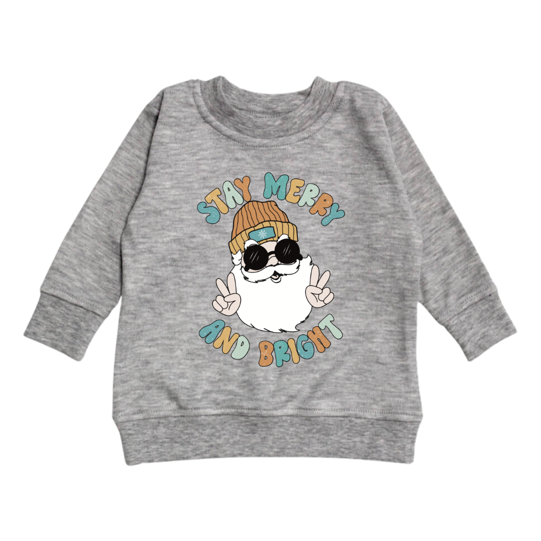Stay merry blue long sleeve graphic