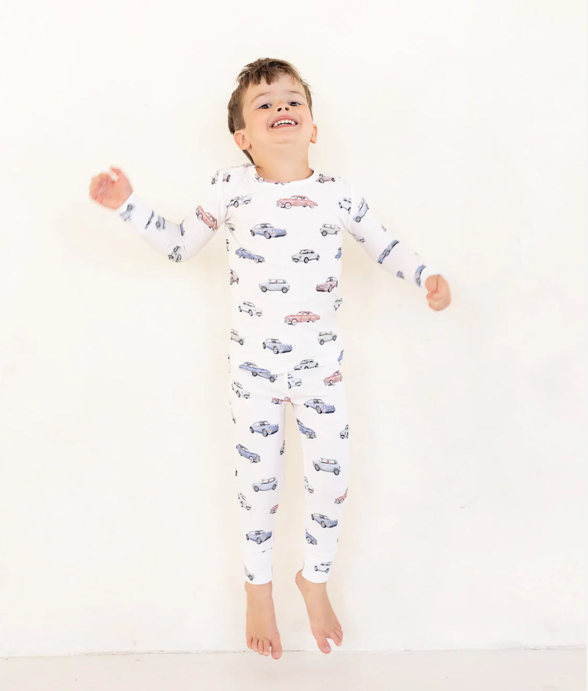Car show ribbed bamboo two piece pajama