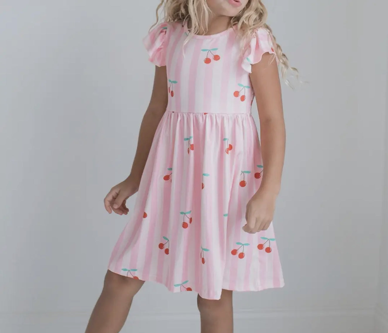 Spring cherries twirl dress