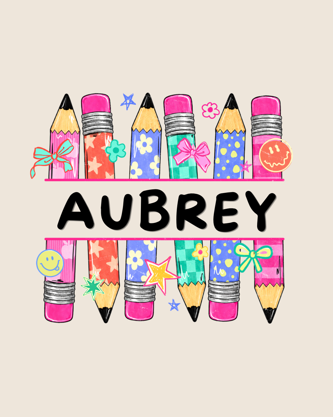 Groovy girl pencil graphic