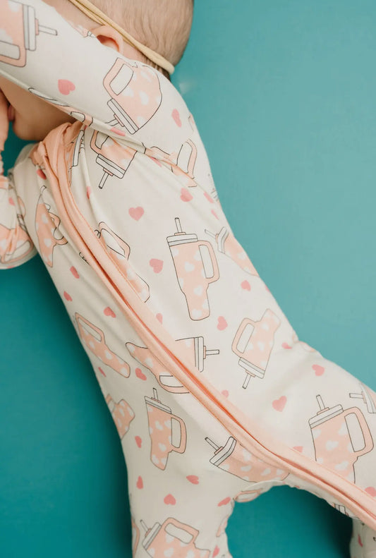 12/18m Sweet sips bamboo romper pajama
