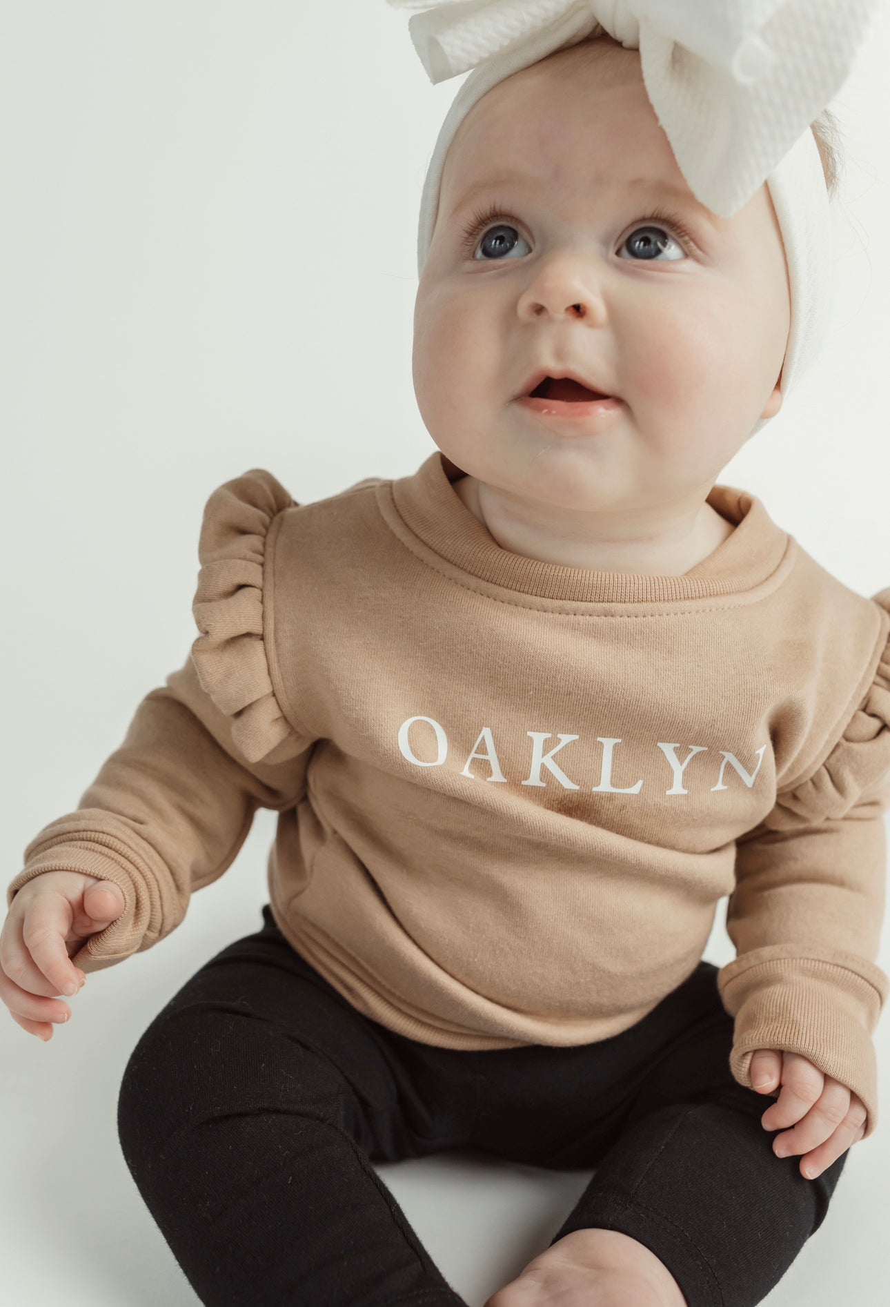 Ruffled typewriter personalized crewneck
