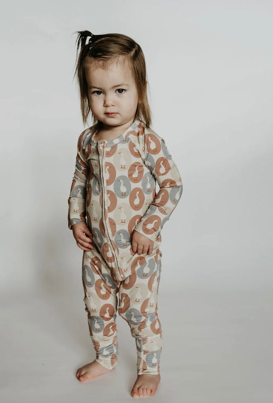 The goose is loose bamboo romper pajama