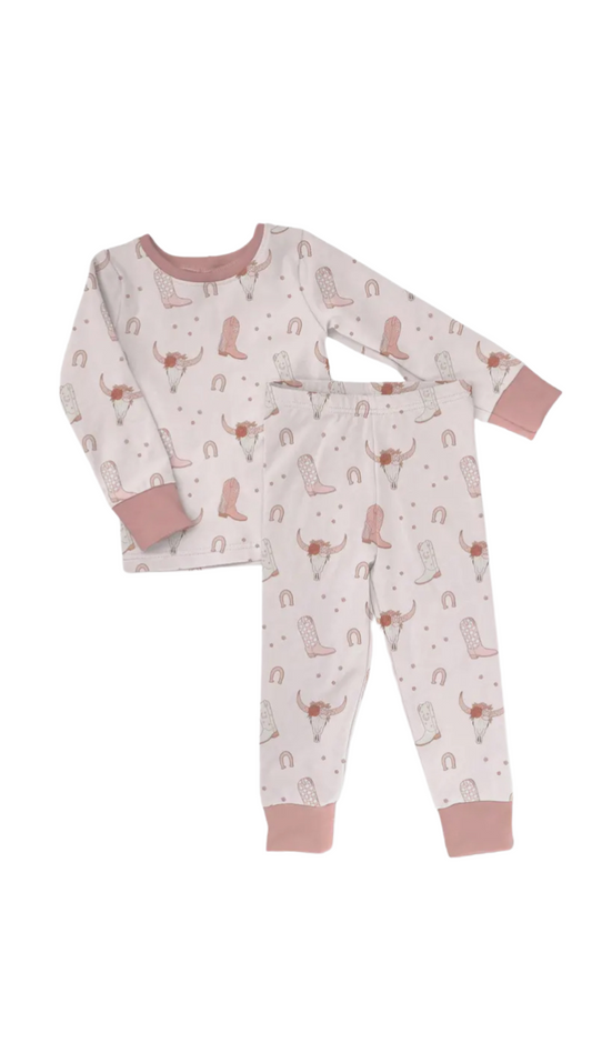 2T Hey cowgirl bamboo two piece pajama