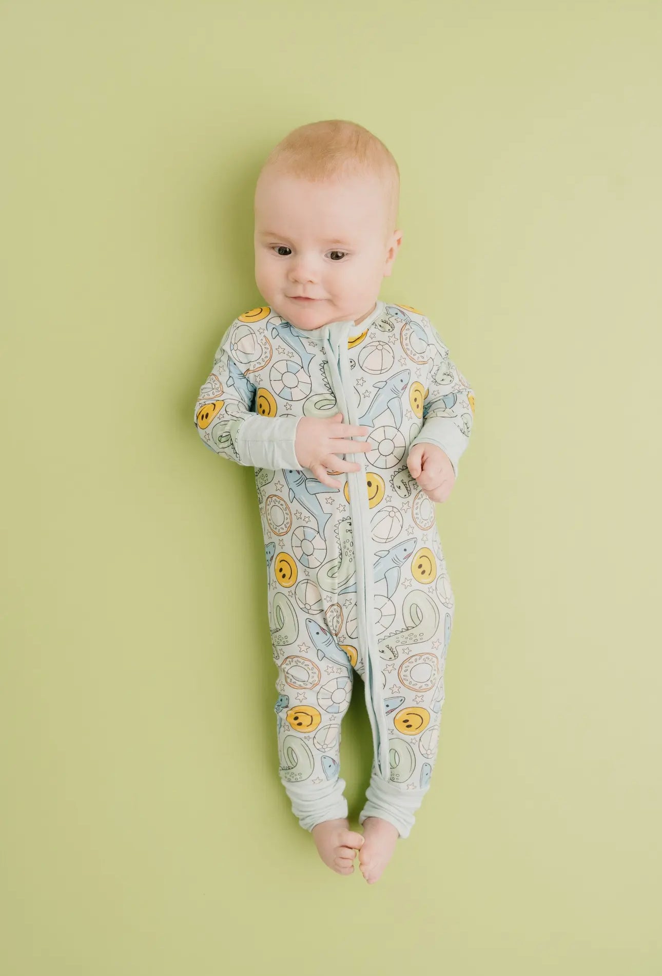 Pool party bamboo romper pajama