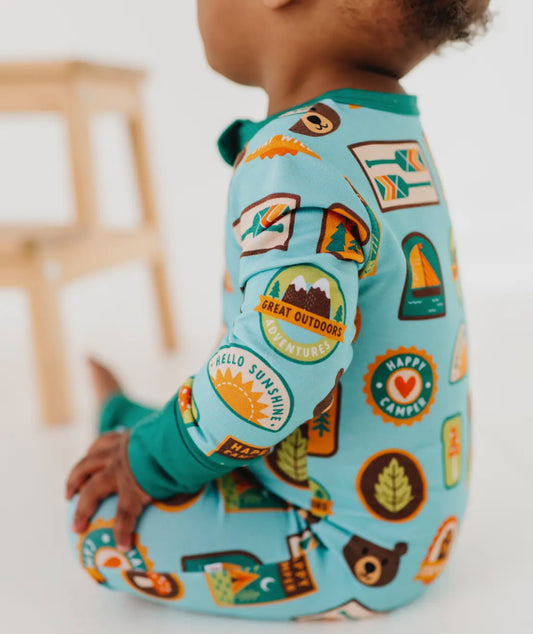 Little camper bamboo romper pajamas