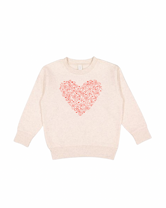 Red hollow bows crewneck graphic