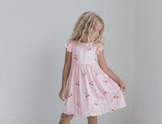 Spring cherries twirl dress