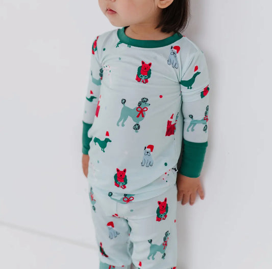 Deck the howls two piece bamboo pajama