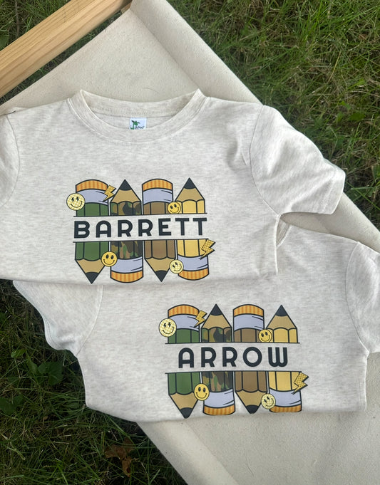 Personalized camo pencils graphic