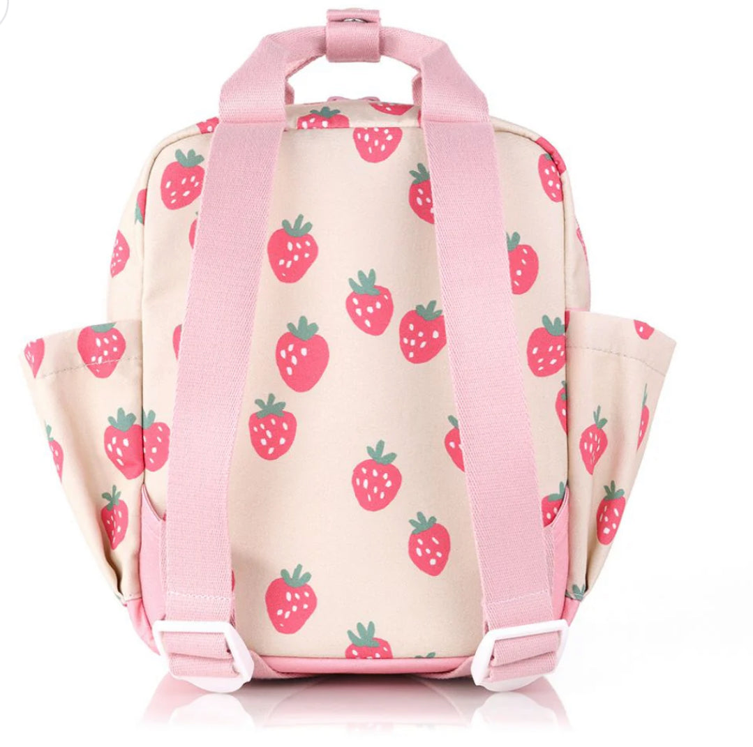 Strawberries & cream toddler mini backpack