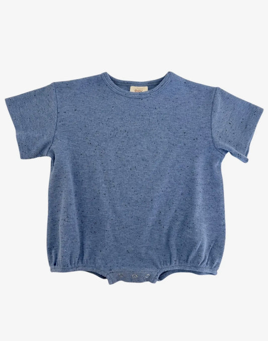 Blue speckled tshirt bubble romper