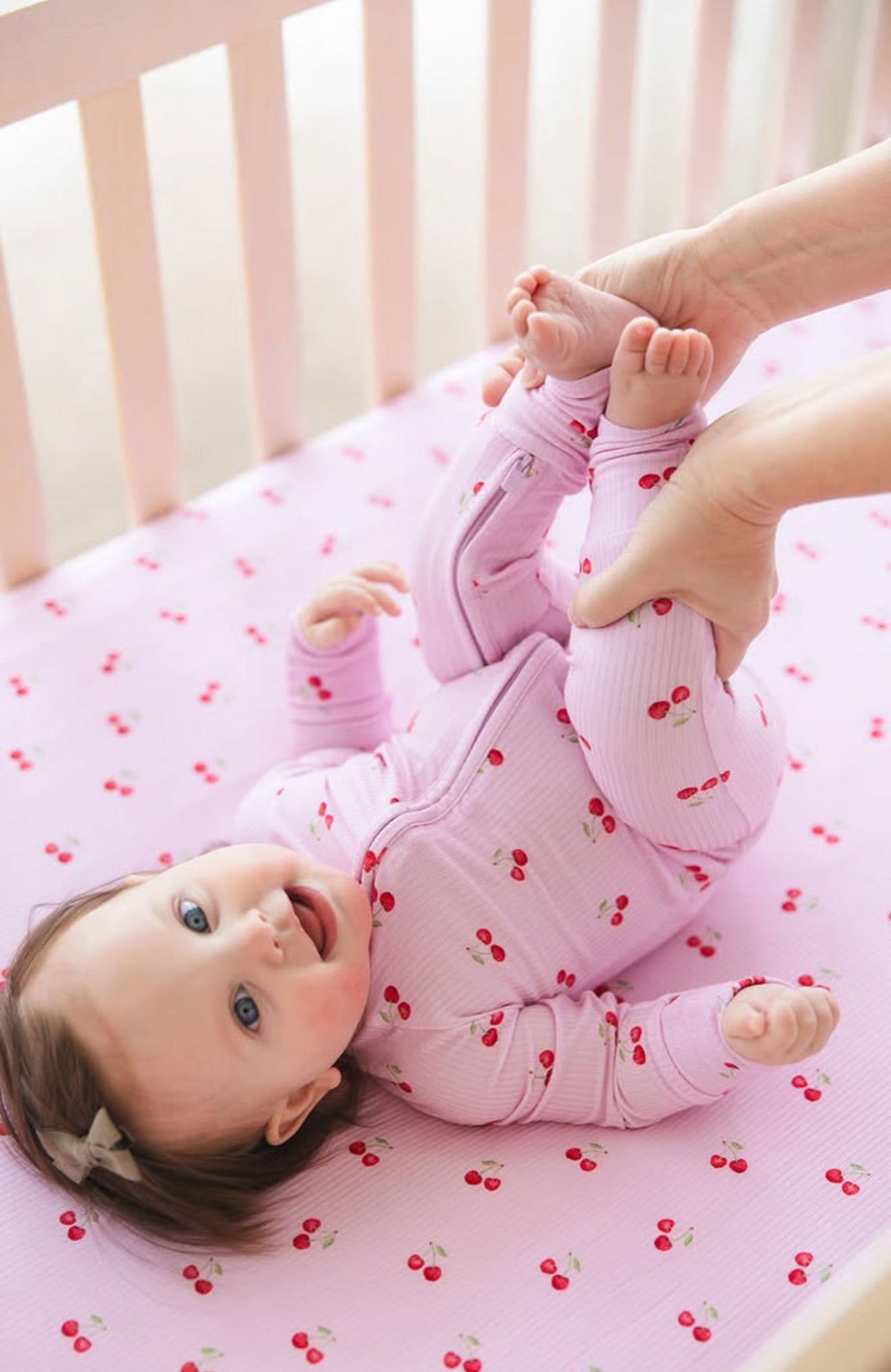 Wild cherry ribbed romper bamboo pajama