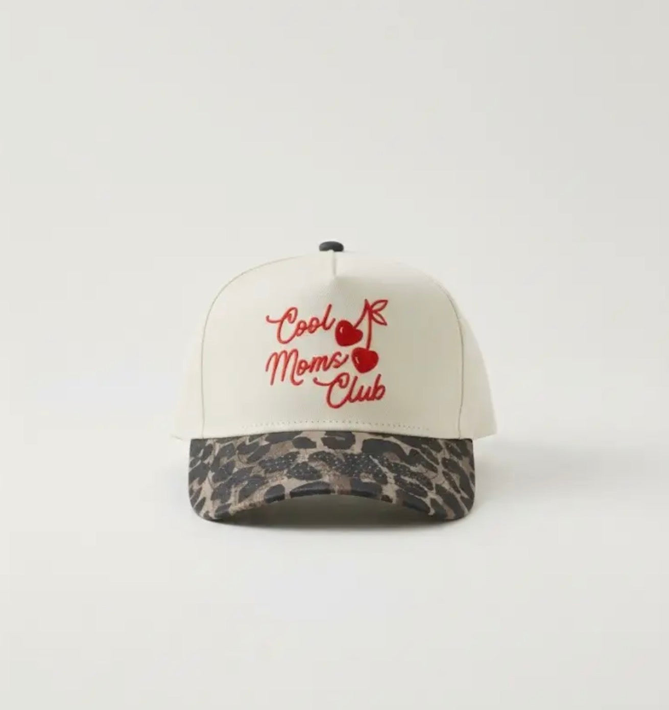 Cool moms cherry cheetah trucker hat