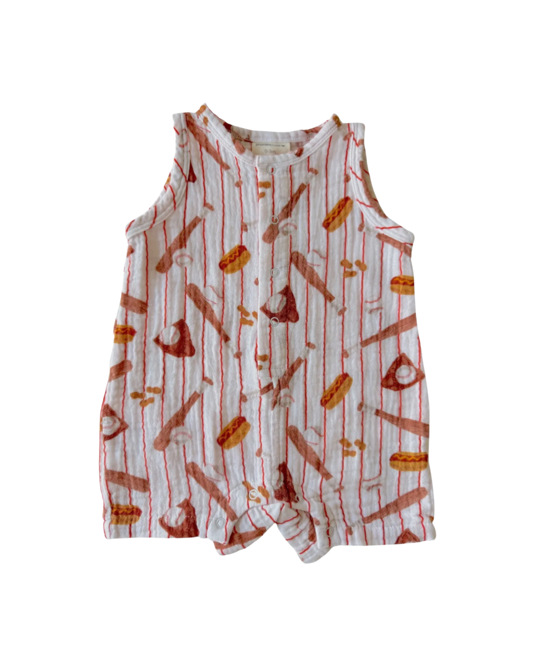 Play ball muslin romper