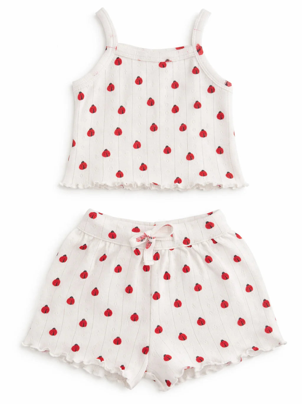 Lady bug pointelle cotton set