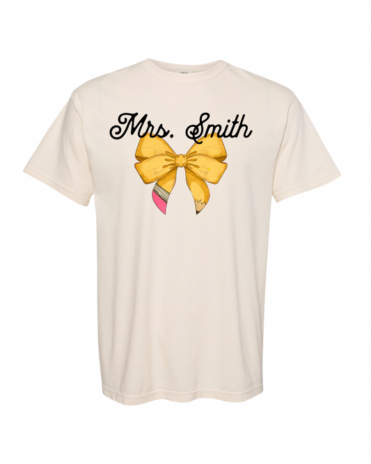 Adult personalized bow pencils graphic