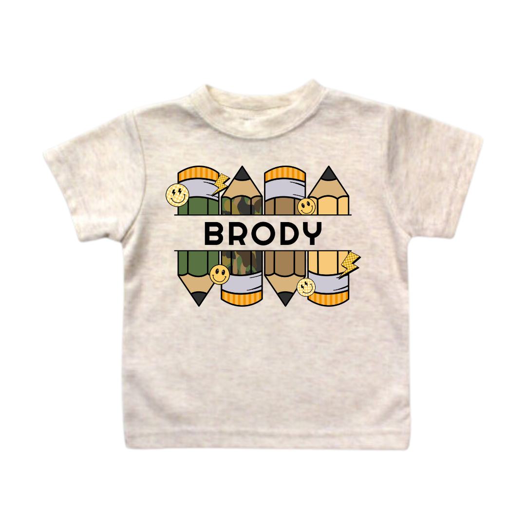 Personalized camo pencils graphic