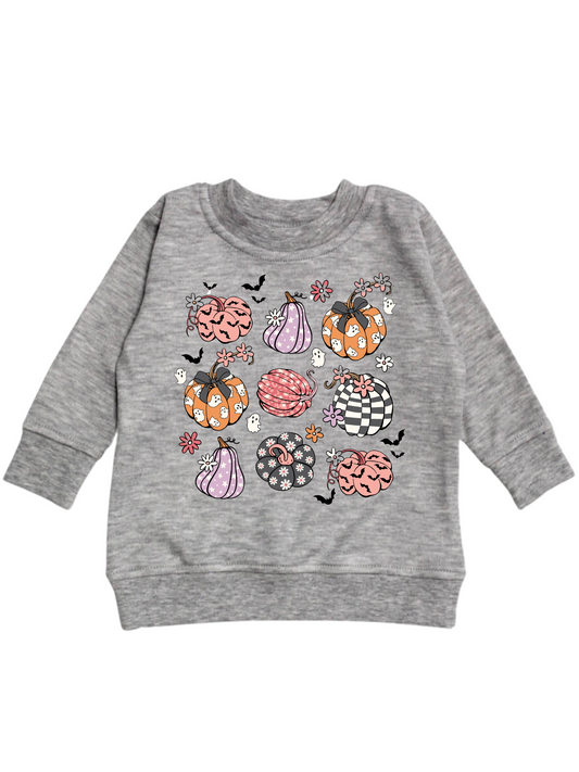 Patterned spooky pumpkins graphic