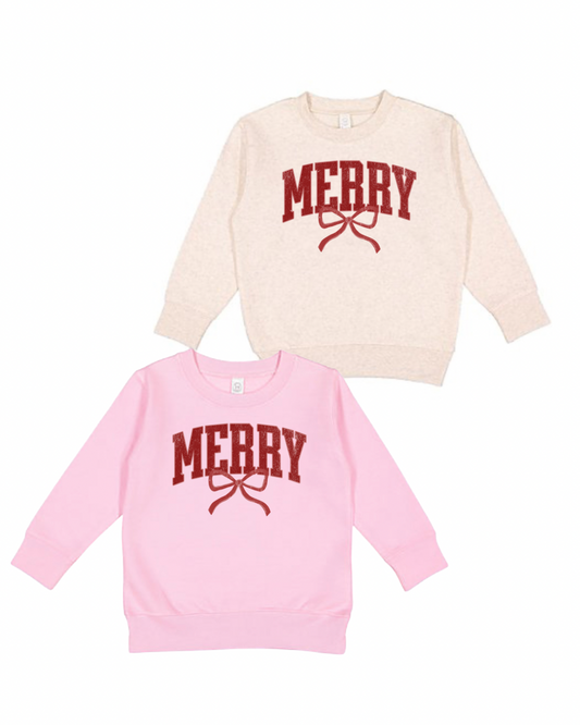Very Merry bow crewneck
