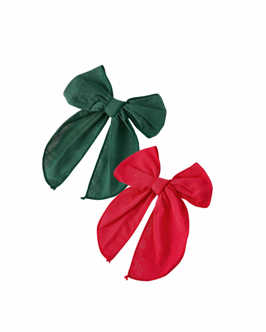 Holiday bow hairpins