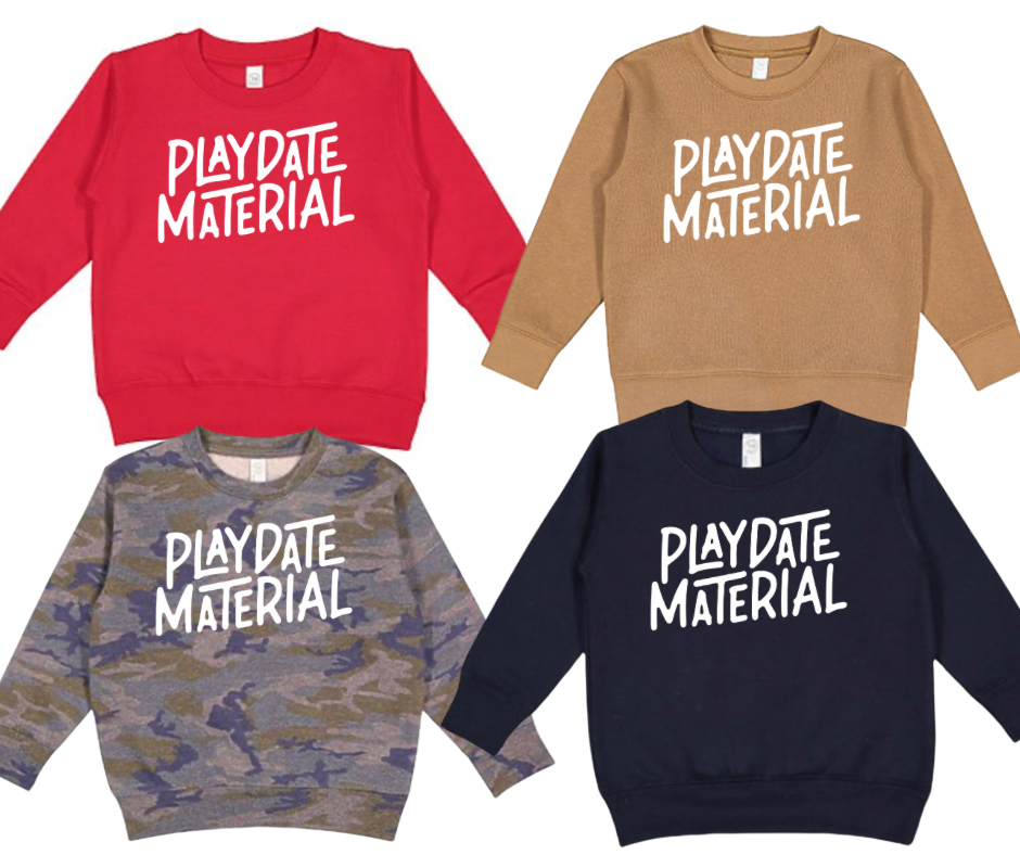 Playdate material crewneck graphic