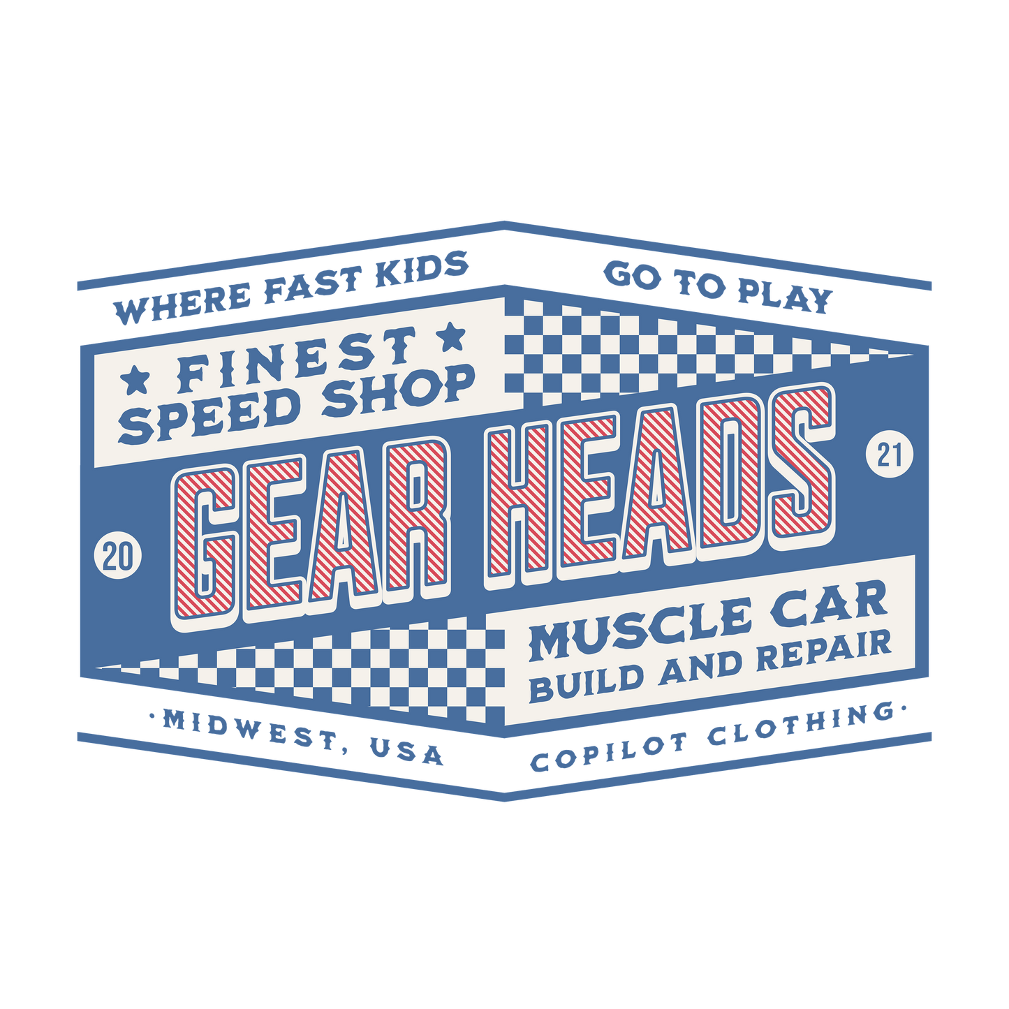 Gear heads garage graphic