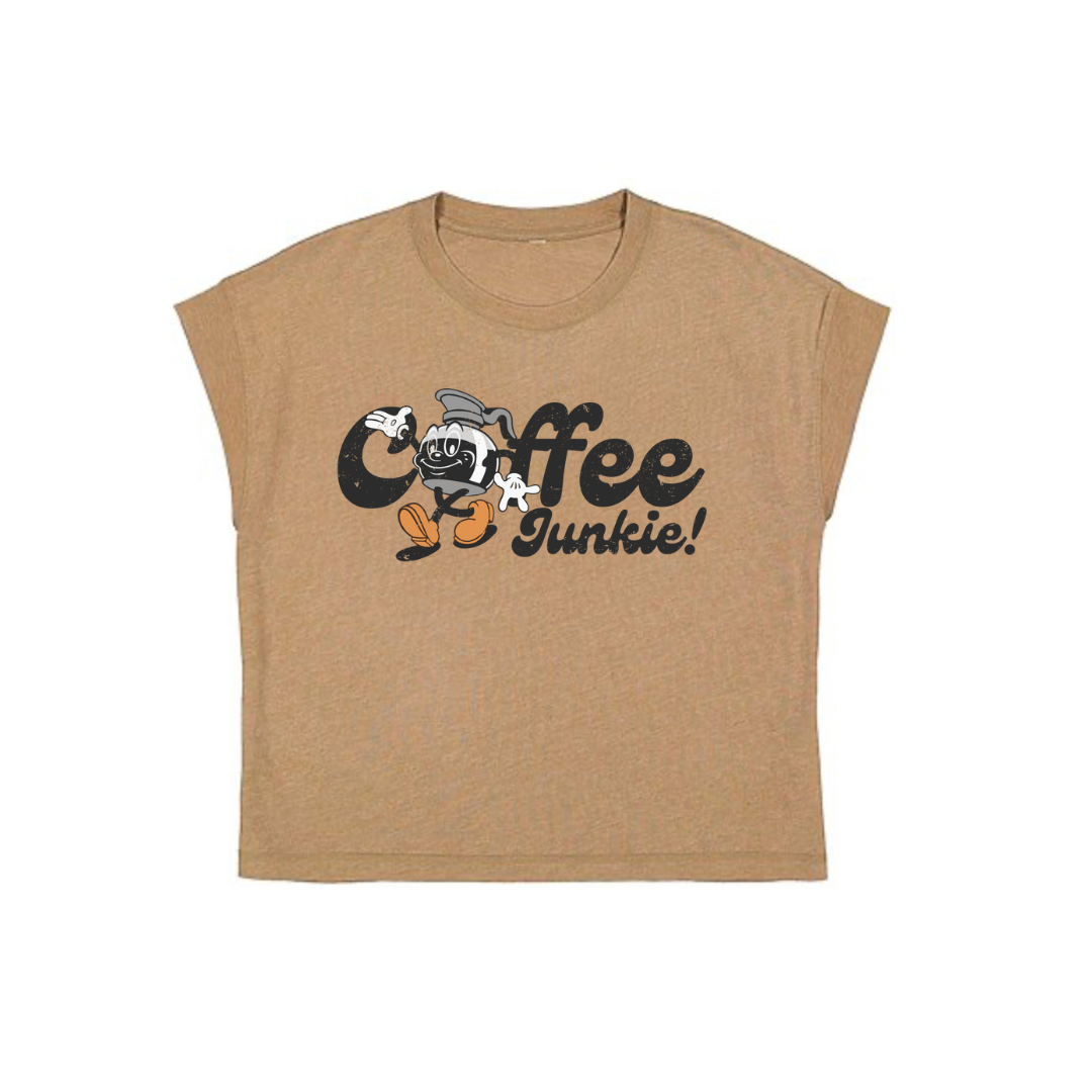 Coffee junkie adult graphic tee